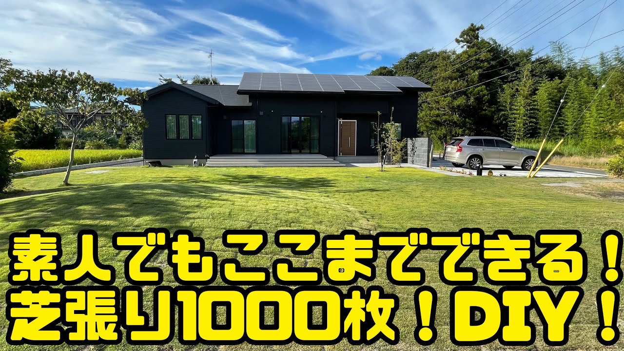 芝張り1000枚DIYレビュー｜一条工務店の平屋の庭に挑戦